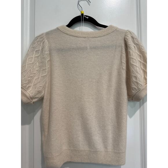 MSRP $89 FREE PEOPLE 100% Cashmere Annabel Puff Sleeve Sweater Size M - Picture 7 of 9